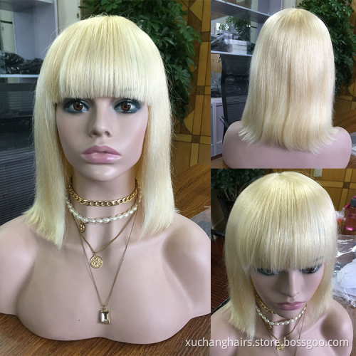 Usexy Stock For Black Friday 1B/613 Blonde Machine Made Human Hair Wigs 8-14 Inch Glueless Bob Short Wig Black Women